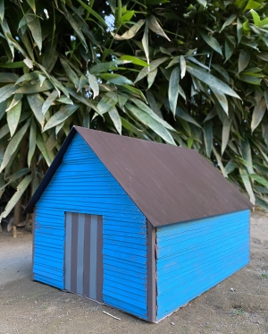 ニコッガイの青い家